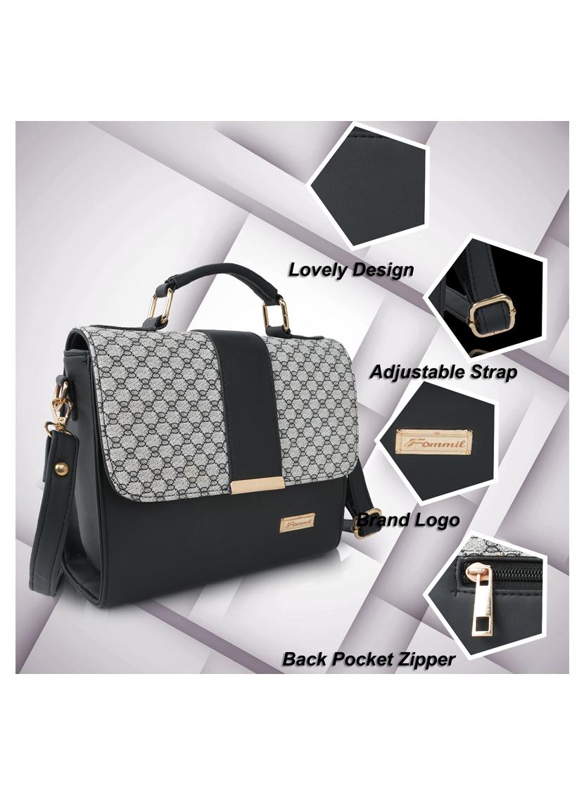 black leatherette (pu) sling bag - 19695718 - Standard Image - 4