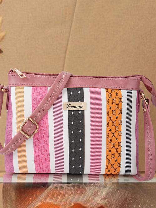 pink leatherette (pu) sling bag - 19695720 - Standard Image - 0