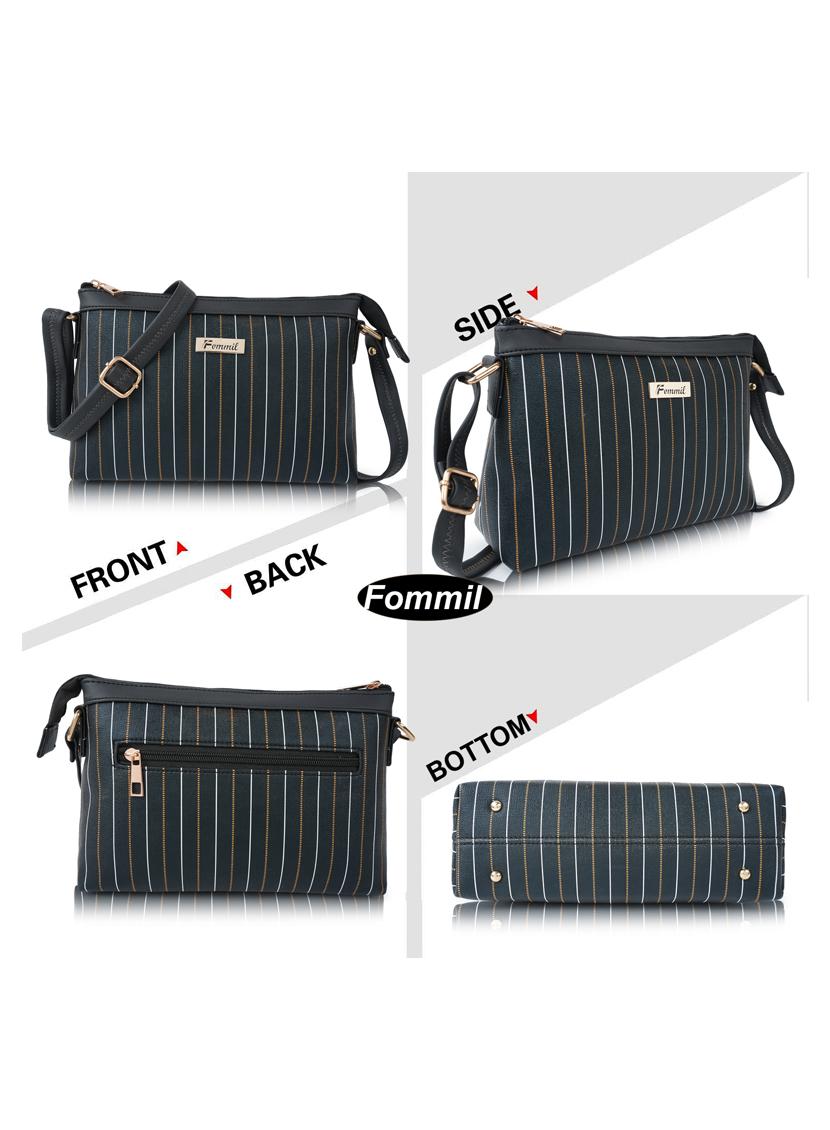 black leatherette (pu) sling bag - 19695728 -  Standard Image - 1