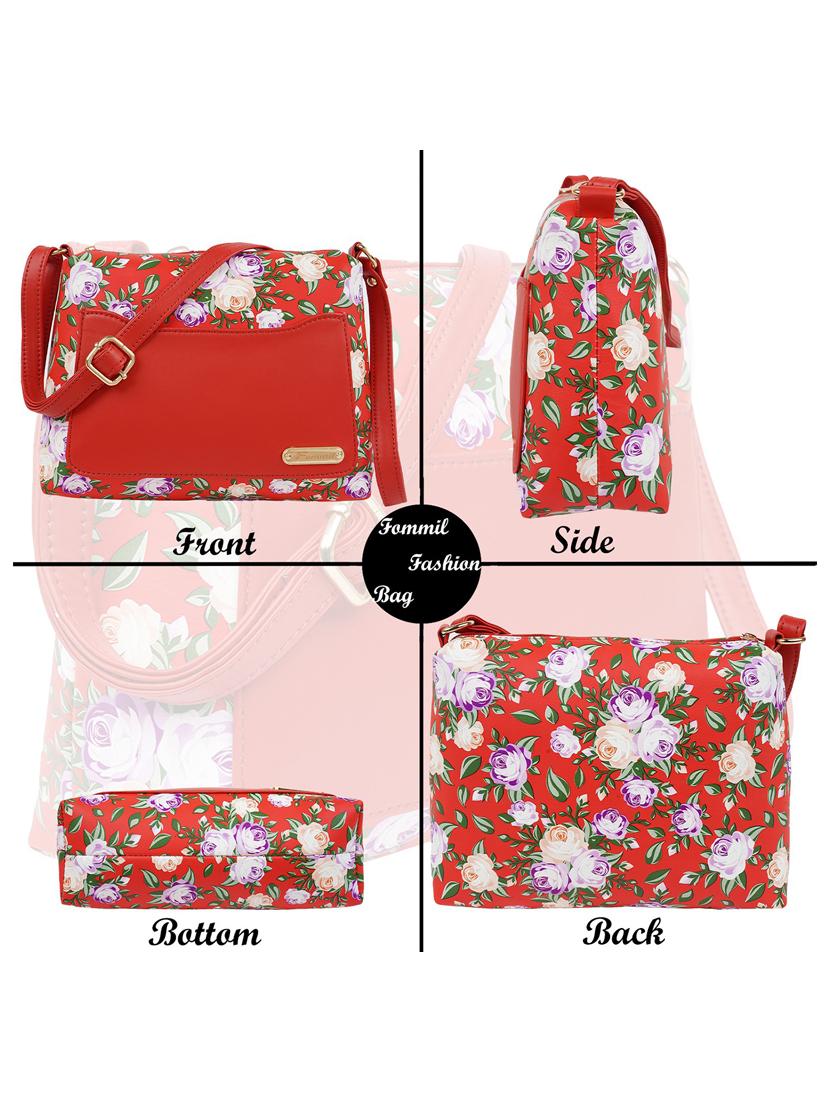 red leatherette (pu) sling bag - 19695752 -  Standard Image - 1