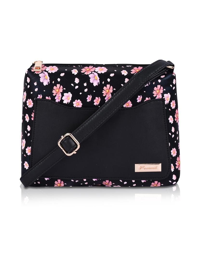black leatherette (pu) sling bag - 19695769 - Zoom Image - 0