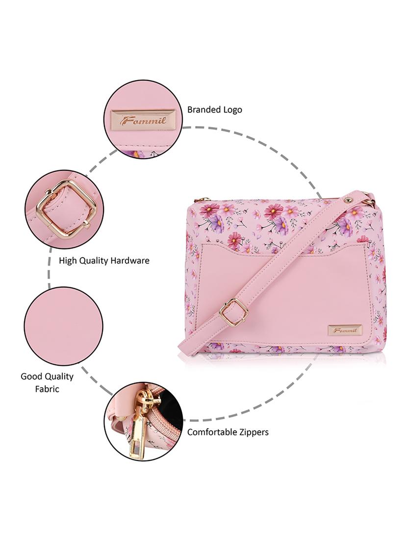 pink leatherette (pu) sling bag - 19695813 - Standard Image - 4