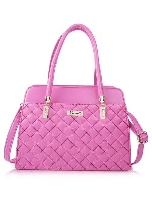 pink leatherette (pu) handbag - 19695820 -  Standard Image - 0