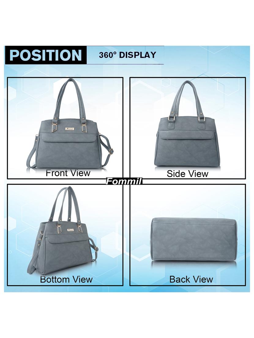 grey leatherette (pu) handbag - 19695842 - Standard Image - 1
