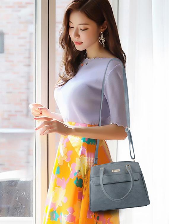 grey leatherette (pu) handbag - 19695842 - Standard Image - 4