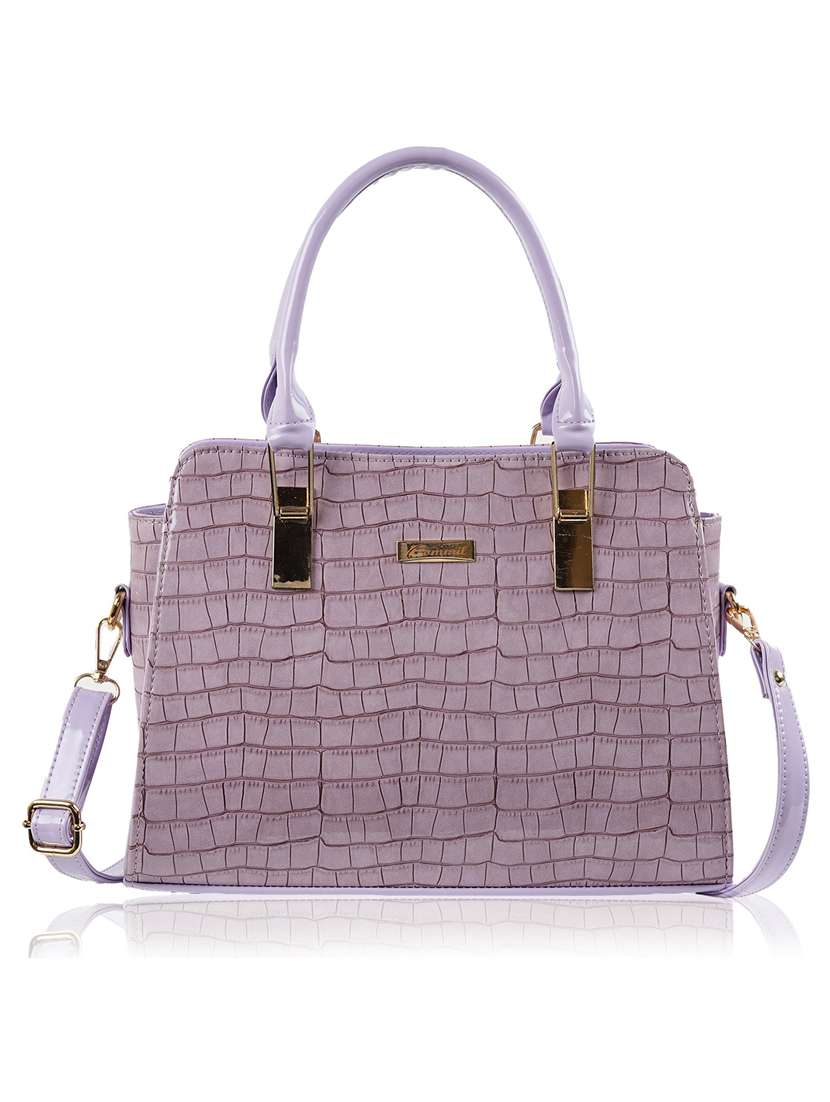purple leatherette (pu) handbag