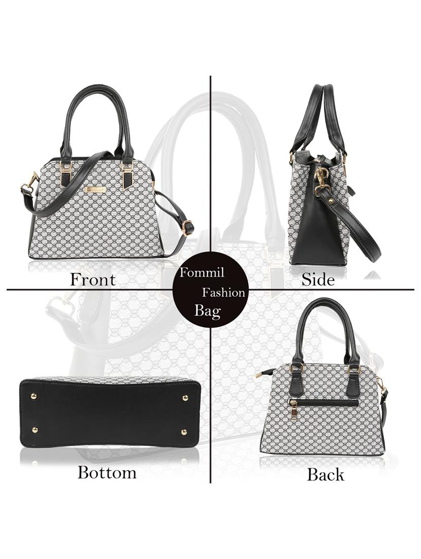 black leatherette (pu) handbag - 19695870 - Standard Image - 1
