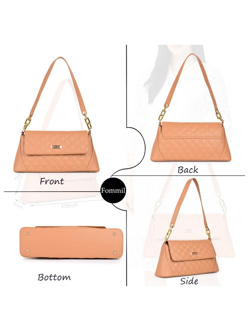 tan leatherette (pu) handbag - 19695871 -  Standard Image - 1