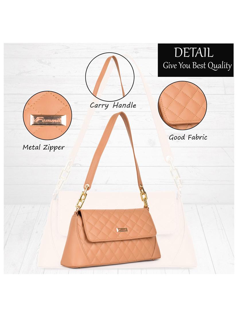 tan leatherette (pu) handbag - 19695871 - Standard Image - 4