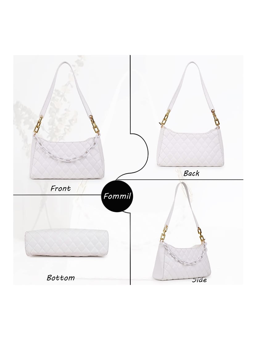 white leatherette (pu) handbag - 19695889 - Standard Image - 4