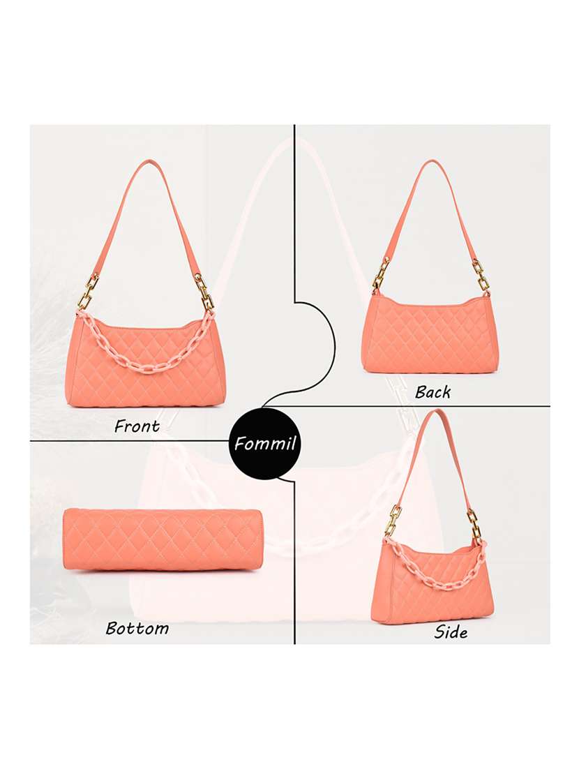 pink leatherette (pu) handbag - 19695891 -  Standard Image - 1