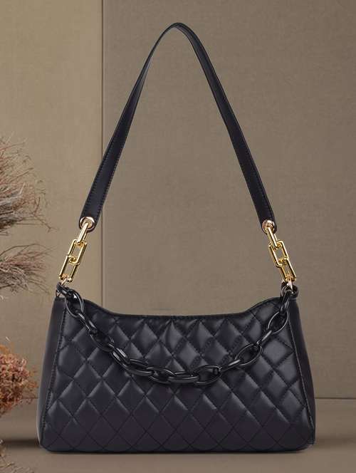 black leatherette (pu) handbag - 19695893 - Standard Image - 0
