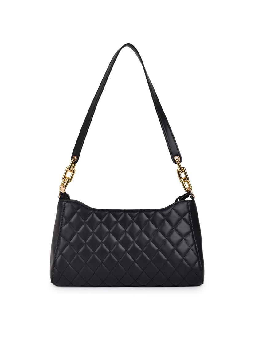 black leatherette (pu) handbag - 19695893 -  Standard Image - 1