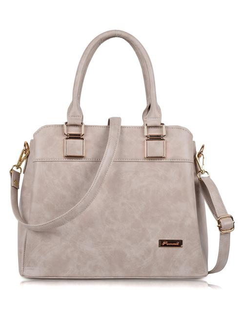 beige leatherette (pu) handbag - 19695897 -  Standard Image - 0