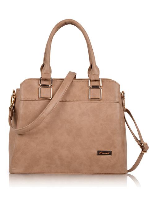 beige leatherette (pu) handbag - 19695899 -  Standard Image - 0