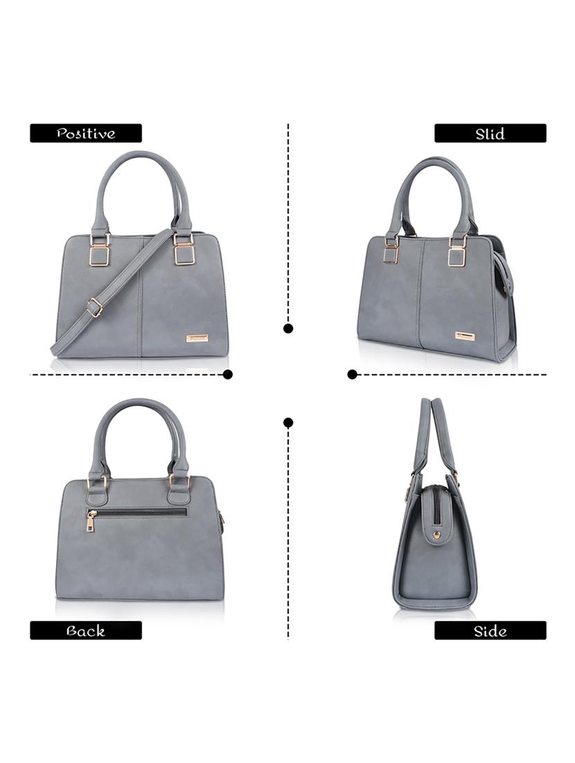 grey leatherette (pu) handbag - 19695908 - Standard Image - 1