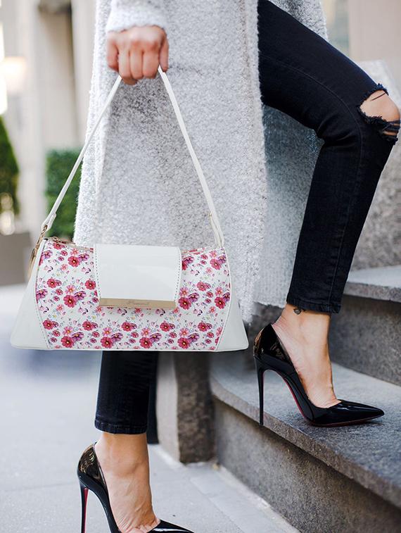 white leatherette (pu) handbag - 19695947 - Standard Image - 4