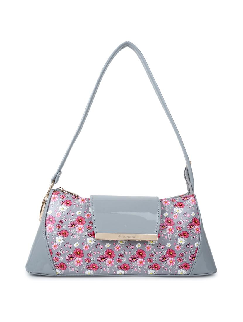 grey leatherette (pu) handbag - 19695949 -  Standard Image - 1