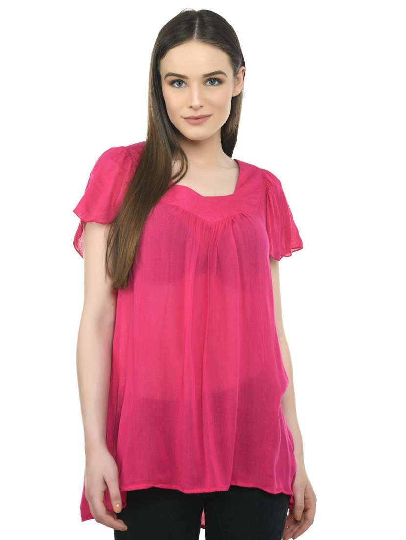 women's high-low square neck top