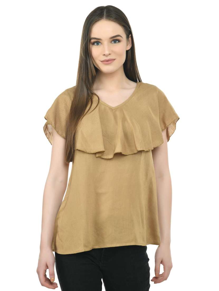 women's layered v neck top