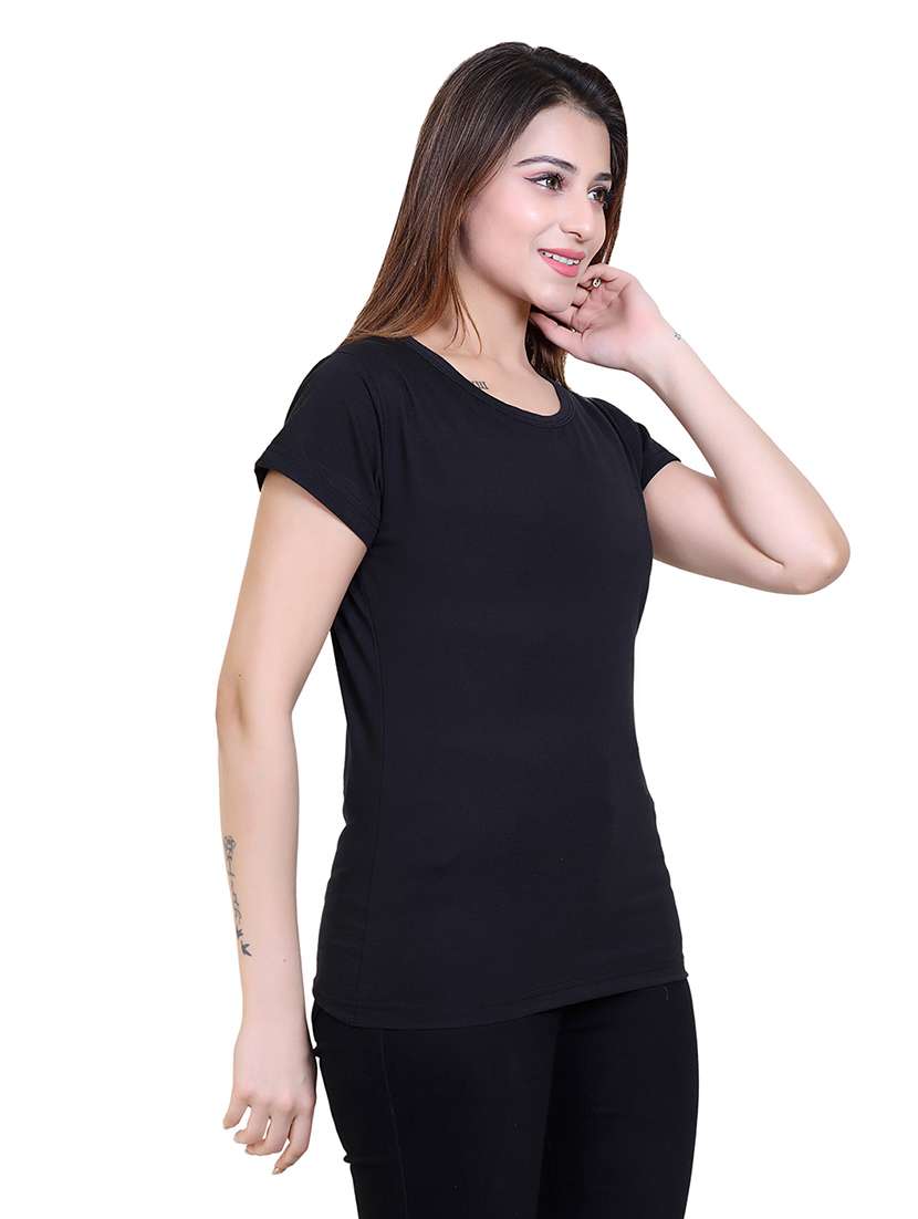 black cotton regular tshirt - 19696622 -  Standard Image - 1