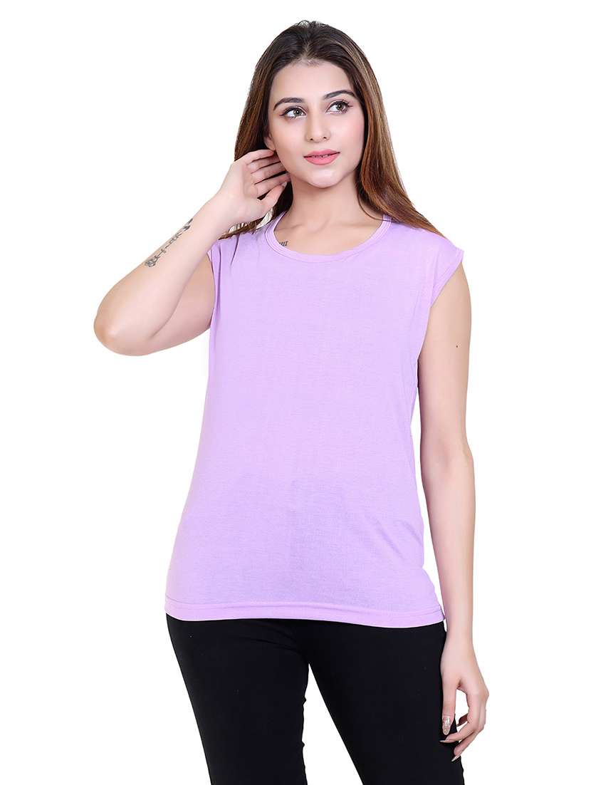 purple cotton regular tshirt