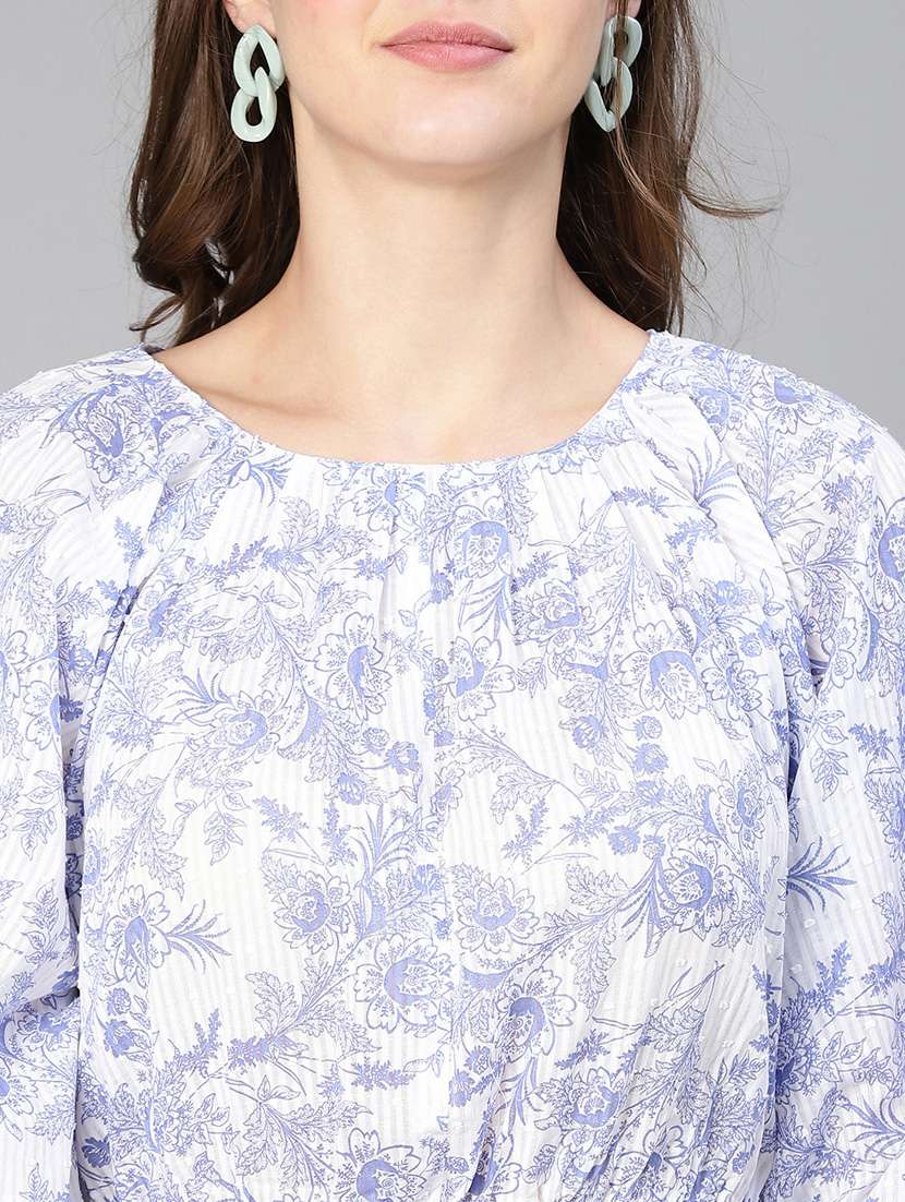 women's blouson round neck top - 19696824 -  Standard Image - 4