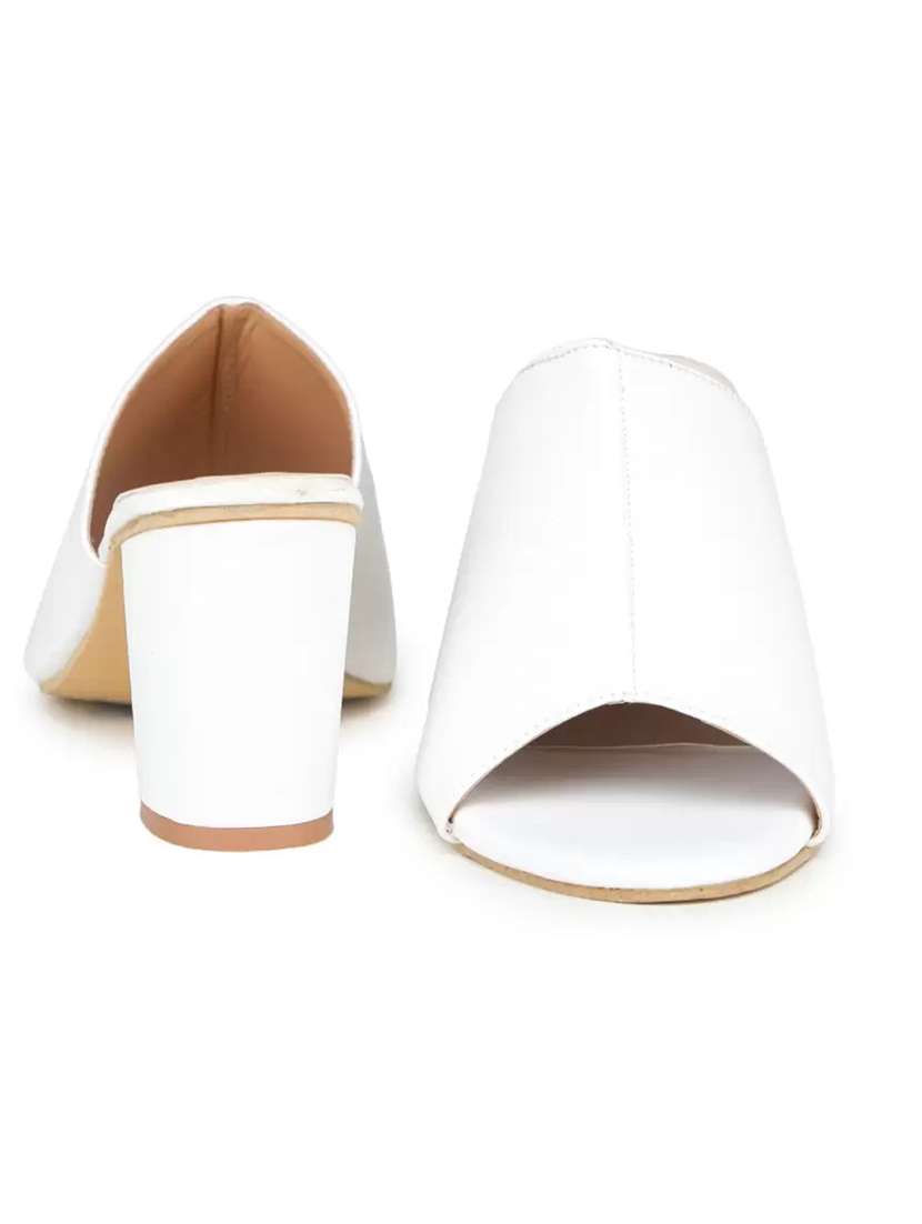 white synthetic slip on sandals - 19696848 -  Standard Image - 1