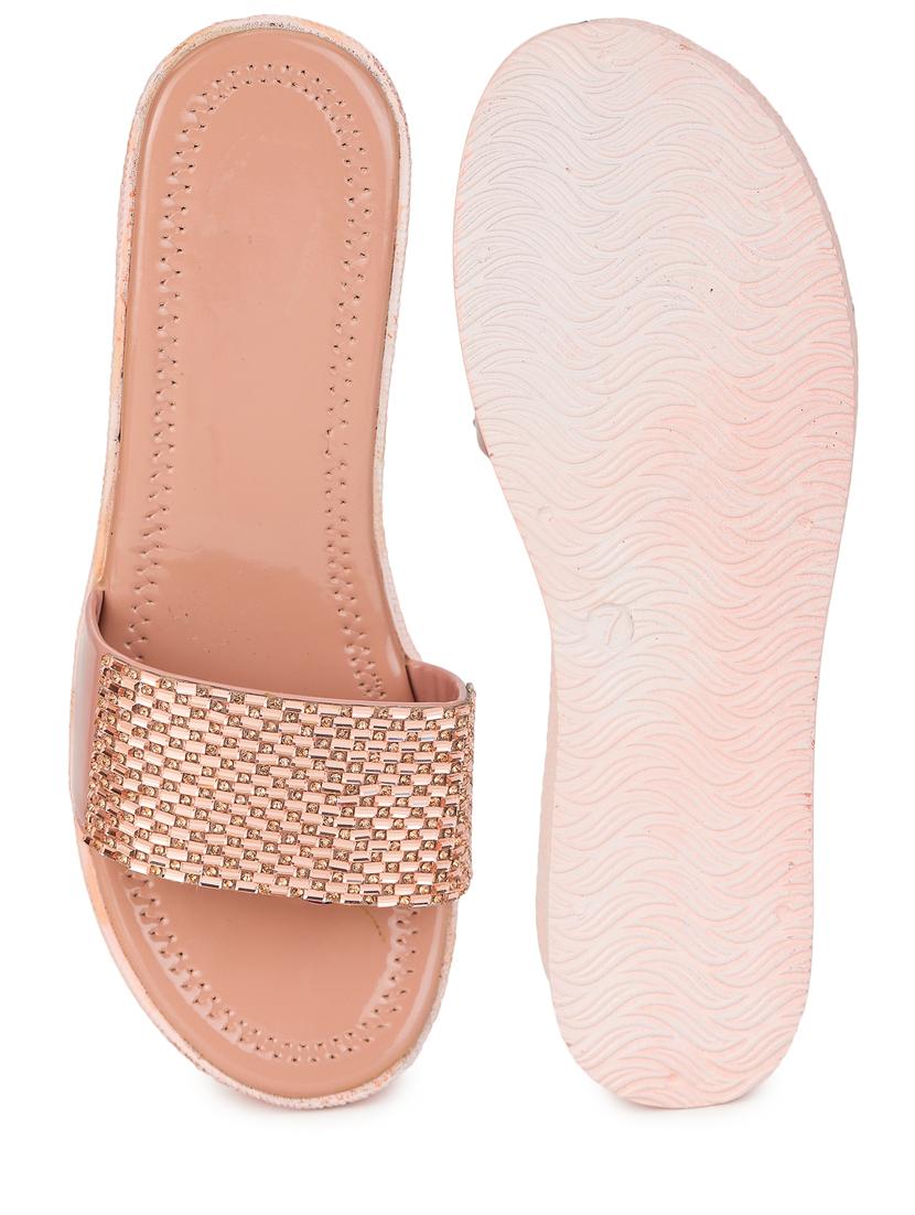 peach embellished slip on wedge - 19696866 - Standard Image - 4