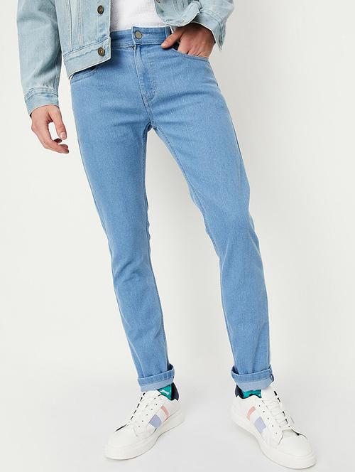 men solid slim fit plain jean - 19697404 - Standard Image - 0