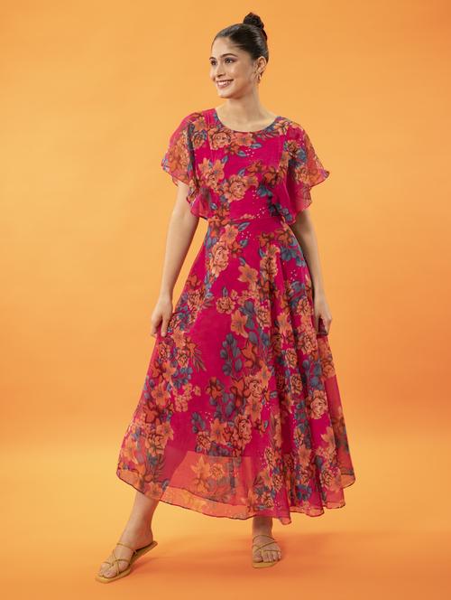 women's fit & flare floral dress - 19698550 -  Standard Image - 0