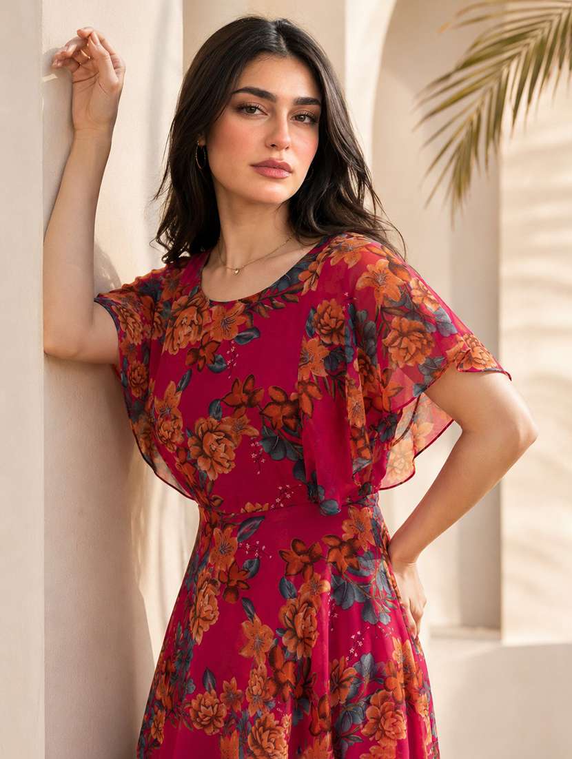 women's fit & flare floral dress - 19698550 -  Standard Image - 1