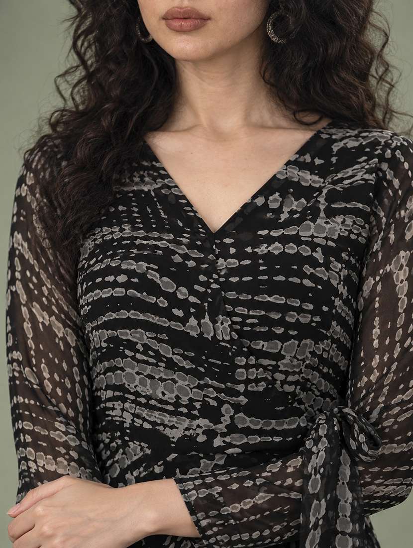Women's Fit & Flare Abstract Dress - 19698587 -  Standard Image - 1