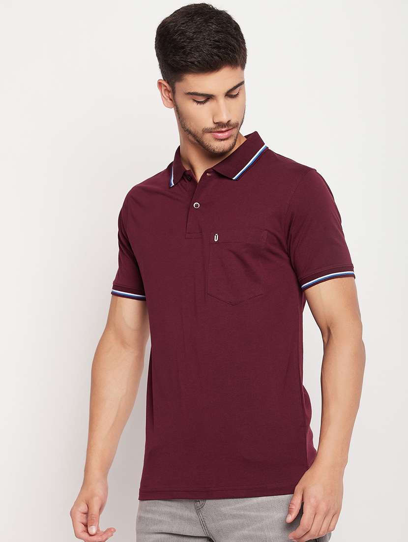 polo neck solid polo t-shirt