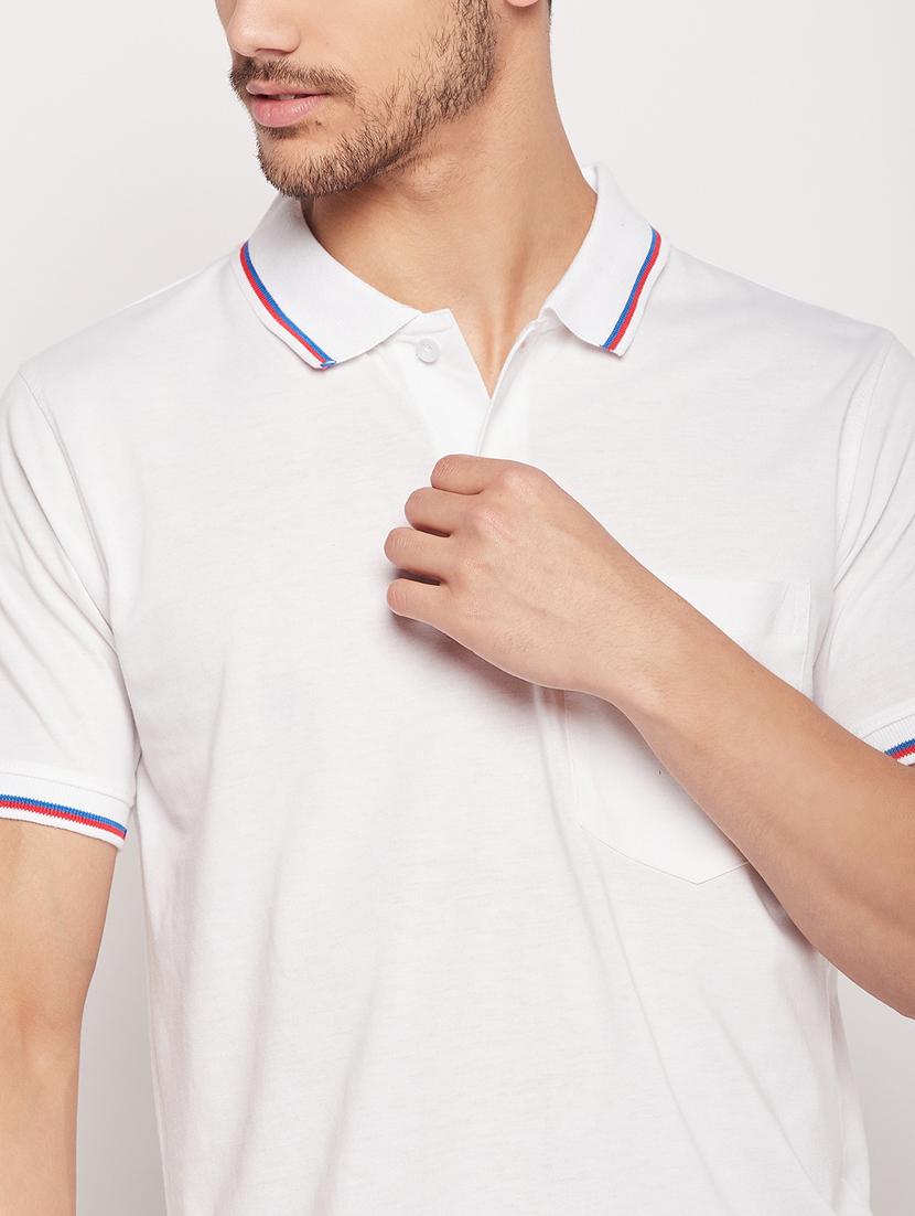men white regular fit solid polo t-shirt - 19698750 - Standard Image - 4