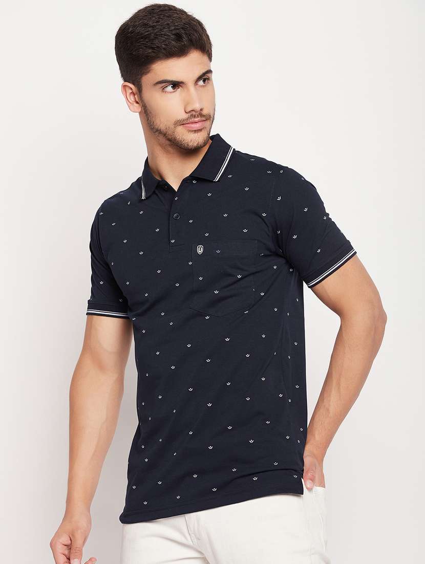 polo neck printed polo t-shirt