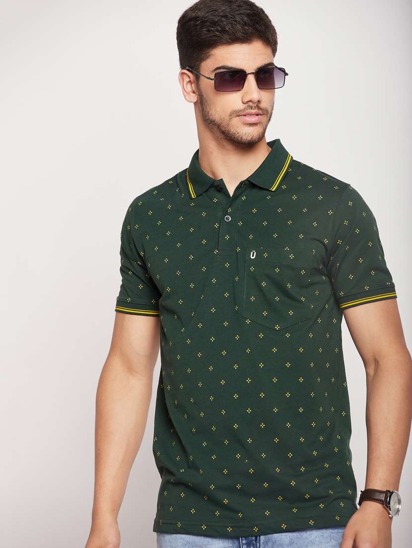 polo neck printed polo t-shirt