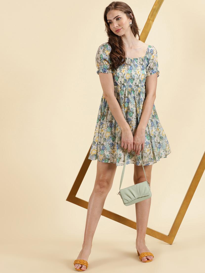women's fit & flare floral dress - 19698834 - Standard Image - 4