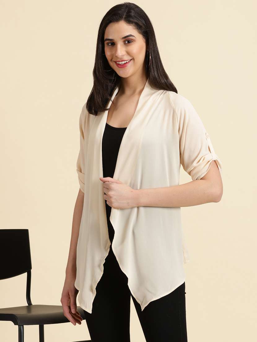 women yellow asymmetric shrug - 19698886 -  Standard Image - 1