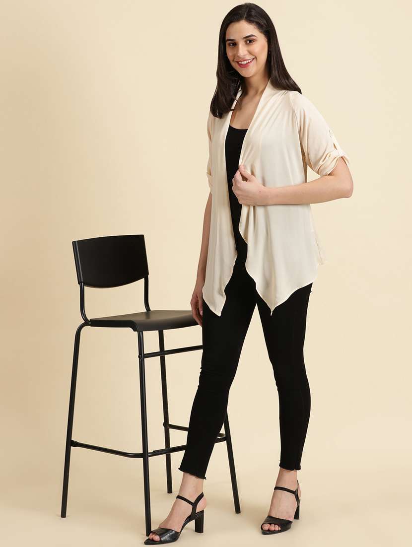 women yellow asymmetric shrug - 19698886 -  Standard Image - 4