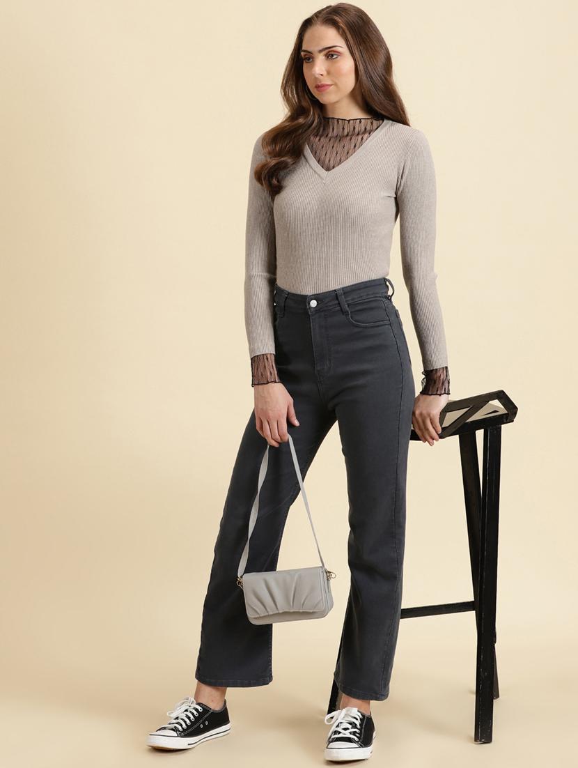 women's straight high neck top - 19698930 - Standard Image - 4