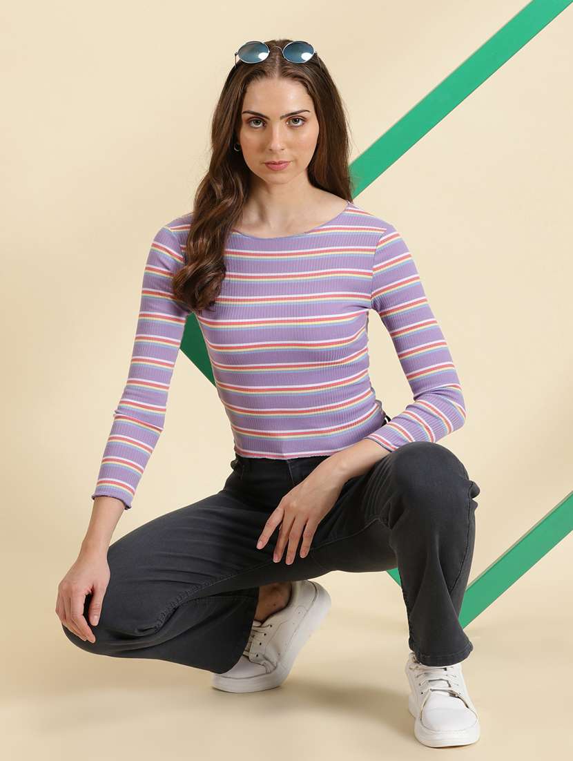 women's straight boat neck top - 19699039 - Standard Image - 4