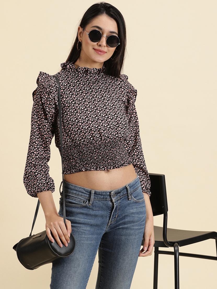 women's crop high neck top - 19699124 -  Standard Image - 1