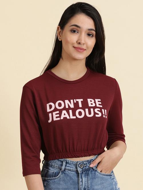 women's crop round neck top - 19699143 -  Standard Image - 0