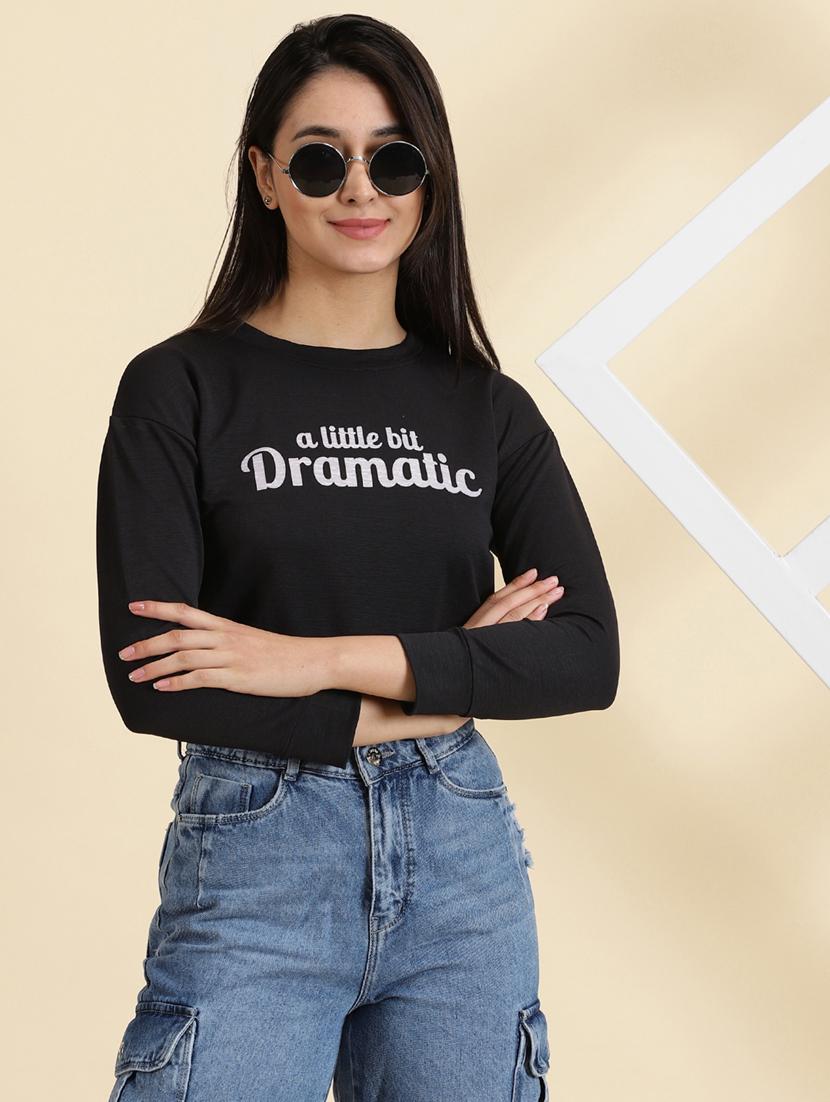women's crop round neck top - 19699144 -  Standard Image - 1