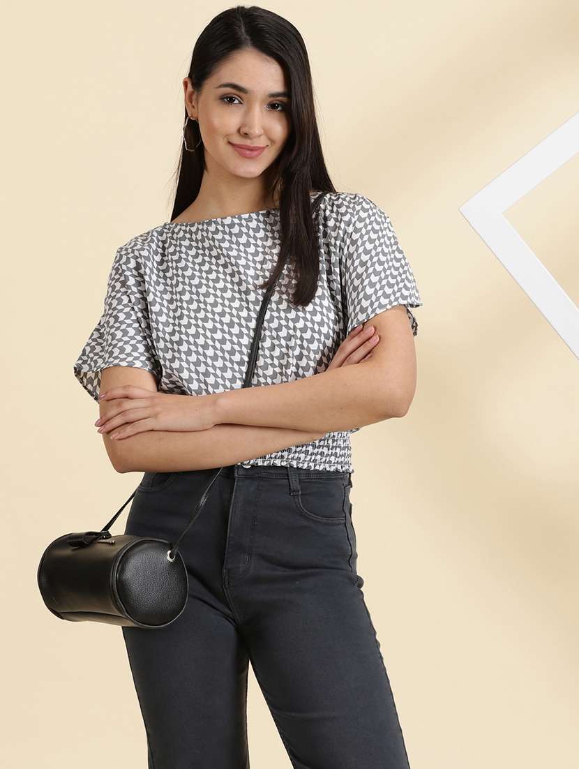 women's white boat neck top - 19699147 -  Standard Image - 1