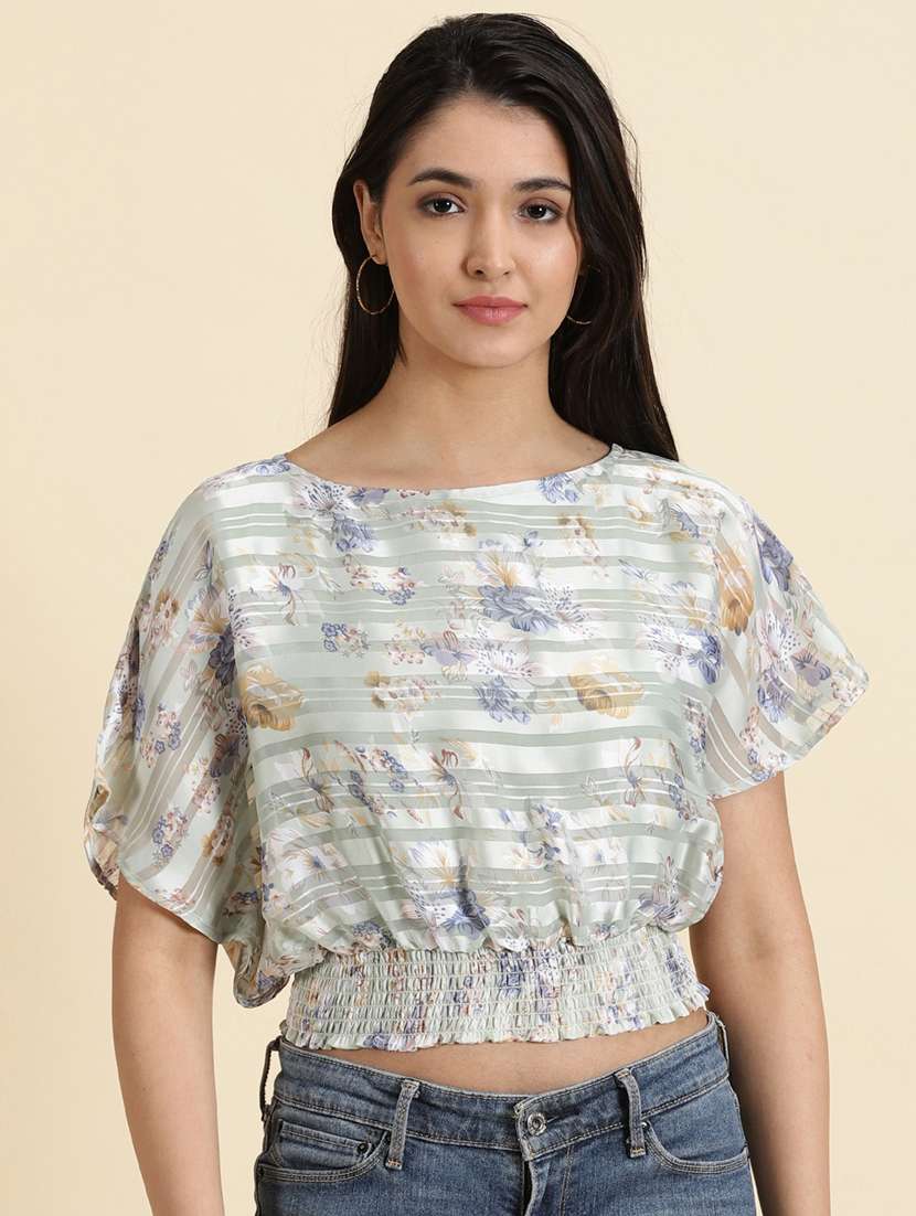 women's crop boat neck top