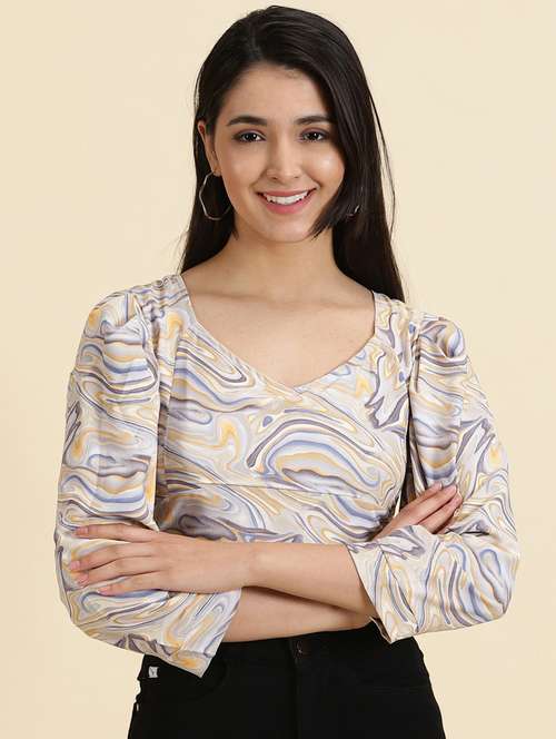 women's straight v neck top - 19699166 - Standard Image - 0