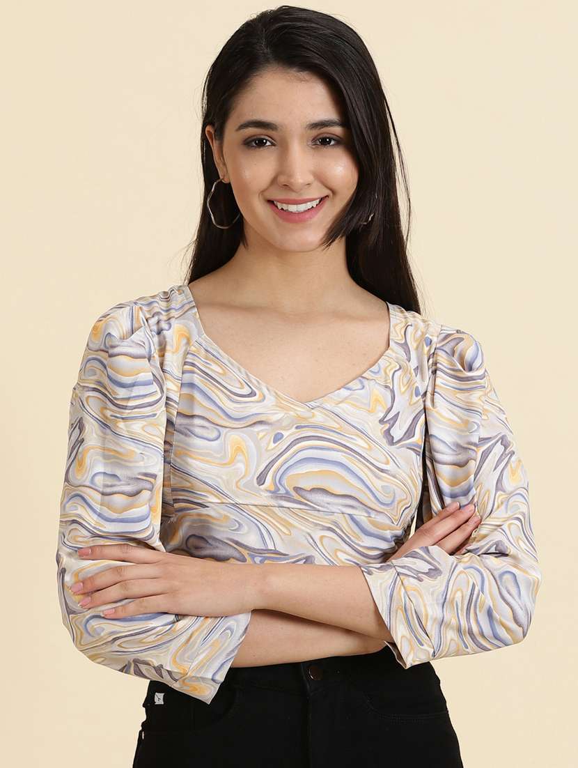 women's straight v neck top - 19699166 - Zoom Image - 0