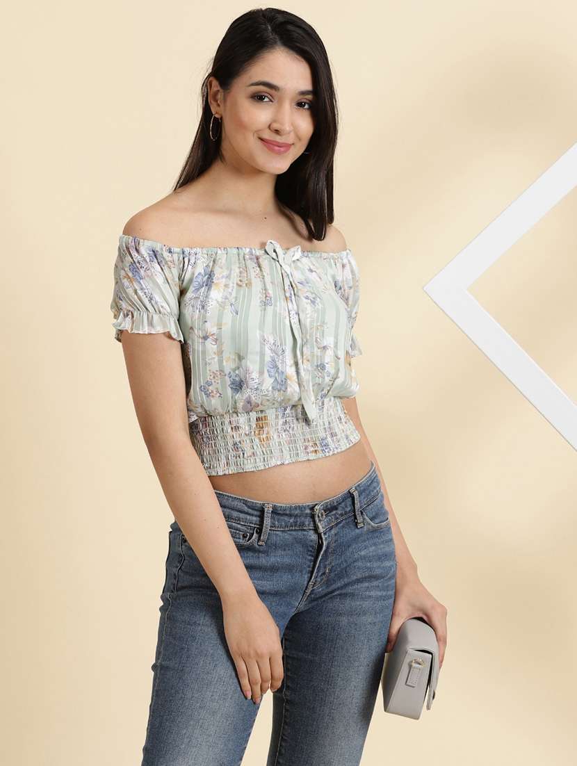 women's crop off shoulder top - 19699168 -  Standard Image - 1